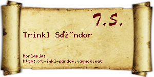 Trinkl Sándor névjegykártya